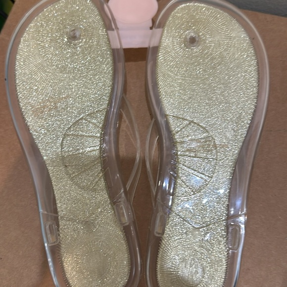 KATE SPADE GOLD GLITTER FLIP FLOPS SIZE 8 - Picture 2 of 3